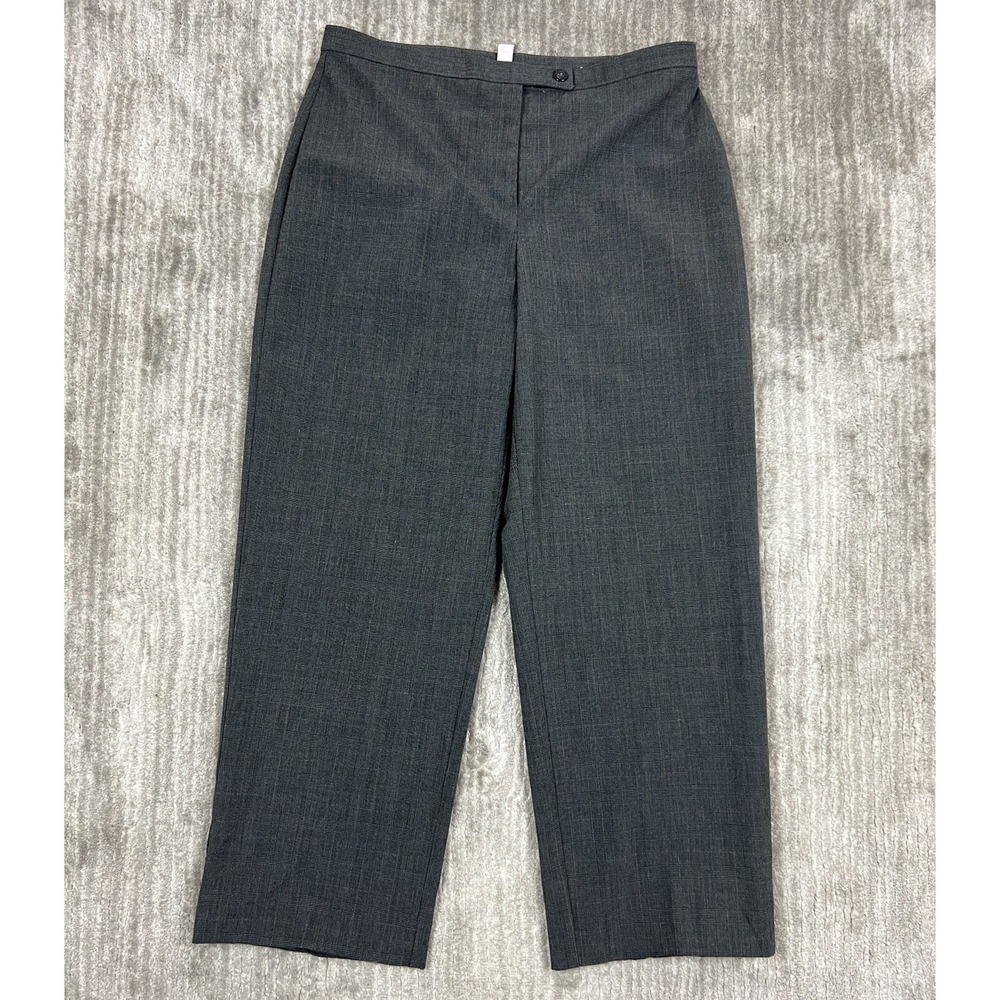 JM‎ Collection Dress Pants Womens 12PS Grey Glen Plaid Straight Leg Career